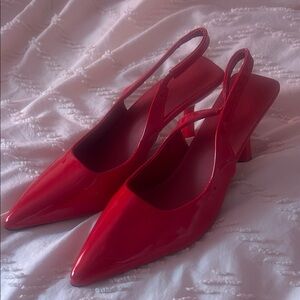 Elegant Red Slingback Heels